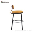 Обивка стальной пластиковый бар стул для коммерческого использования
